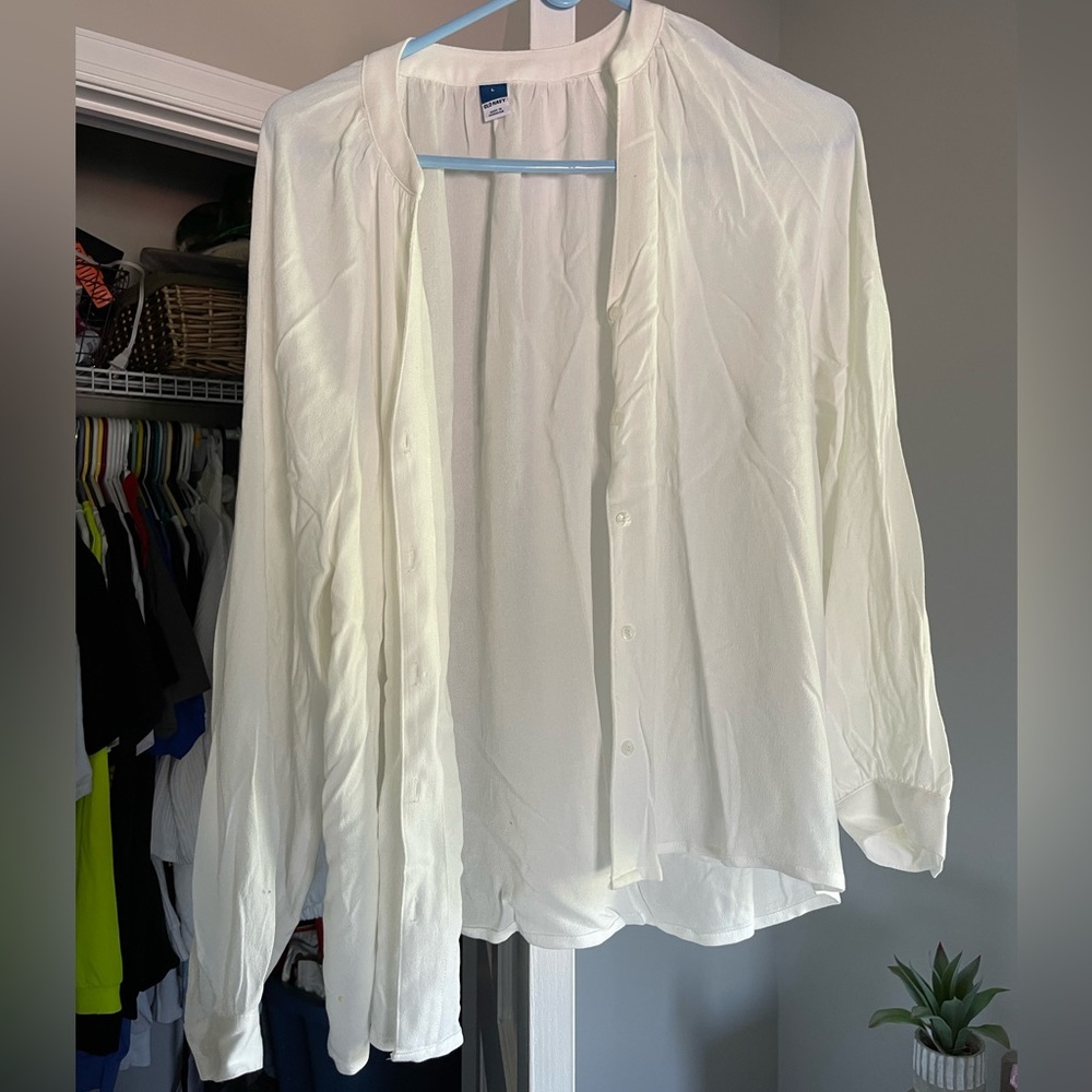 White button up blouse
